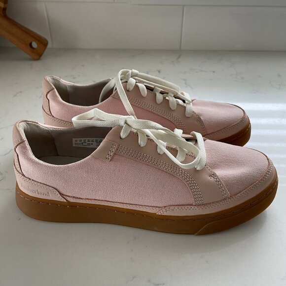 Timberland Earthkeepers LaceUp Sneakers Textile & Leather Trim Bleached Pink 8.5 - Picture 8 of 13